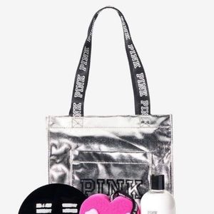 PINK Foil Beauty Tote Bag NWT